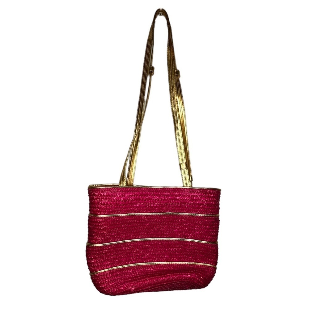 Vintage‎ Worthington Pink Straw Purse - Picture 5 of 6